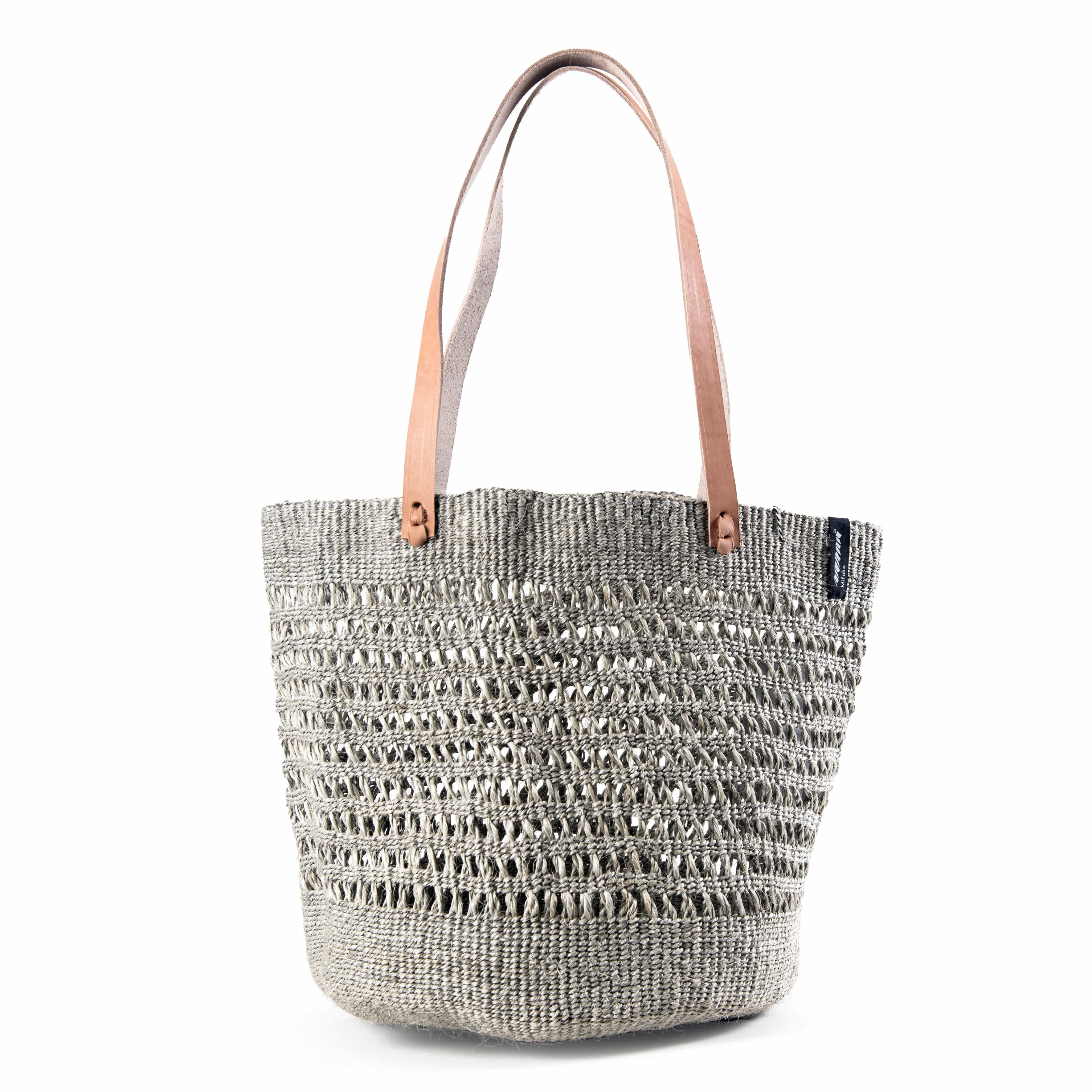 Kiondo shopper basket | Light grey open weave L