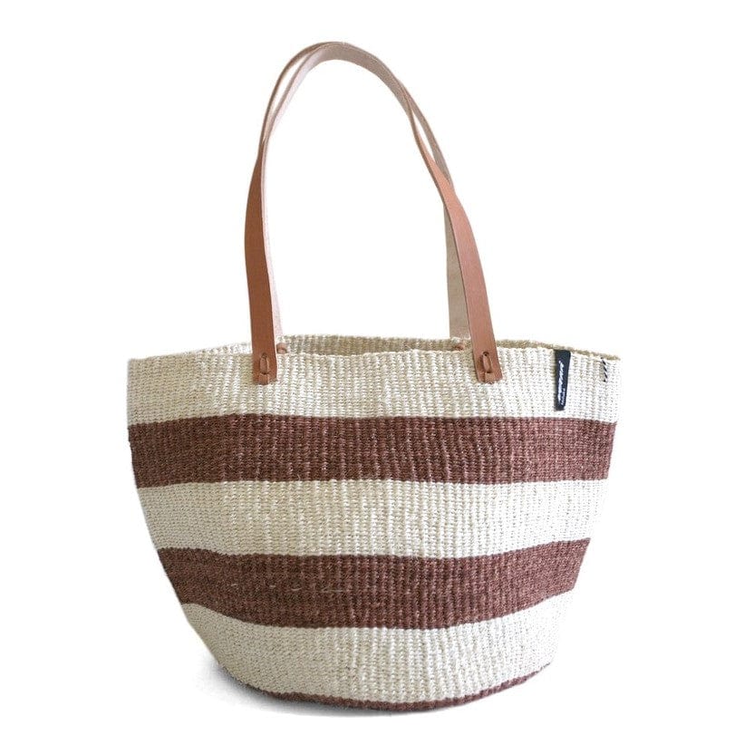 Mifuko Sisal Shopper basket M Kiondo shopper basket | Dark brown stripes M