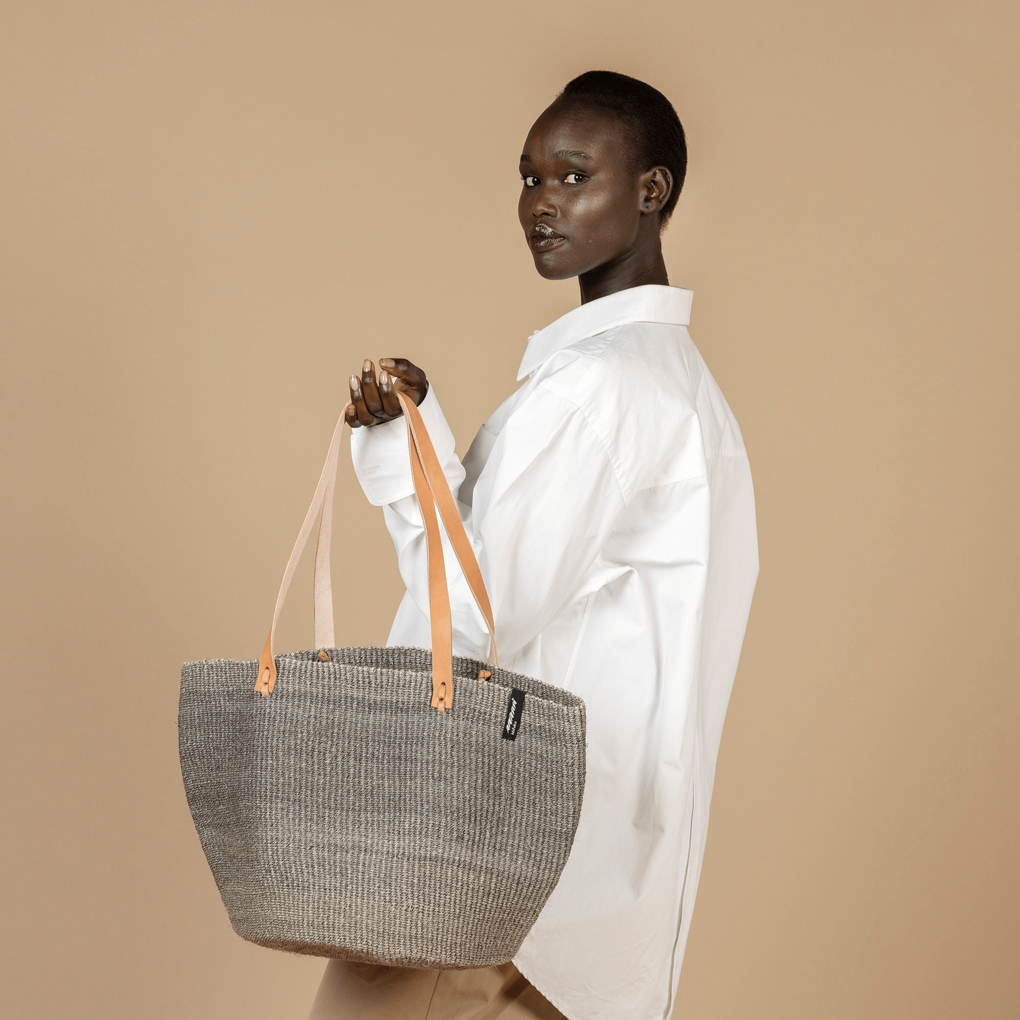 Mifuko Sisal Shopper basket M Kiondo shopper basket | Light grey M