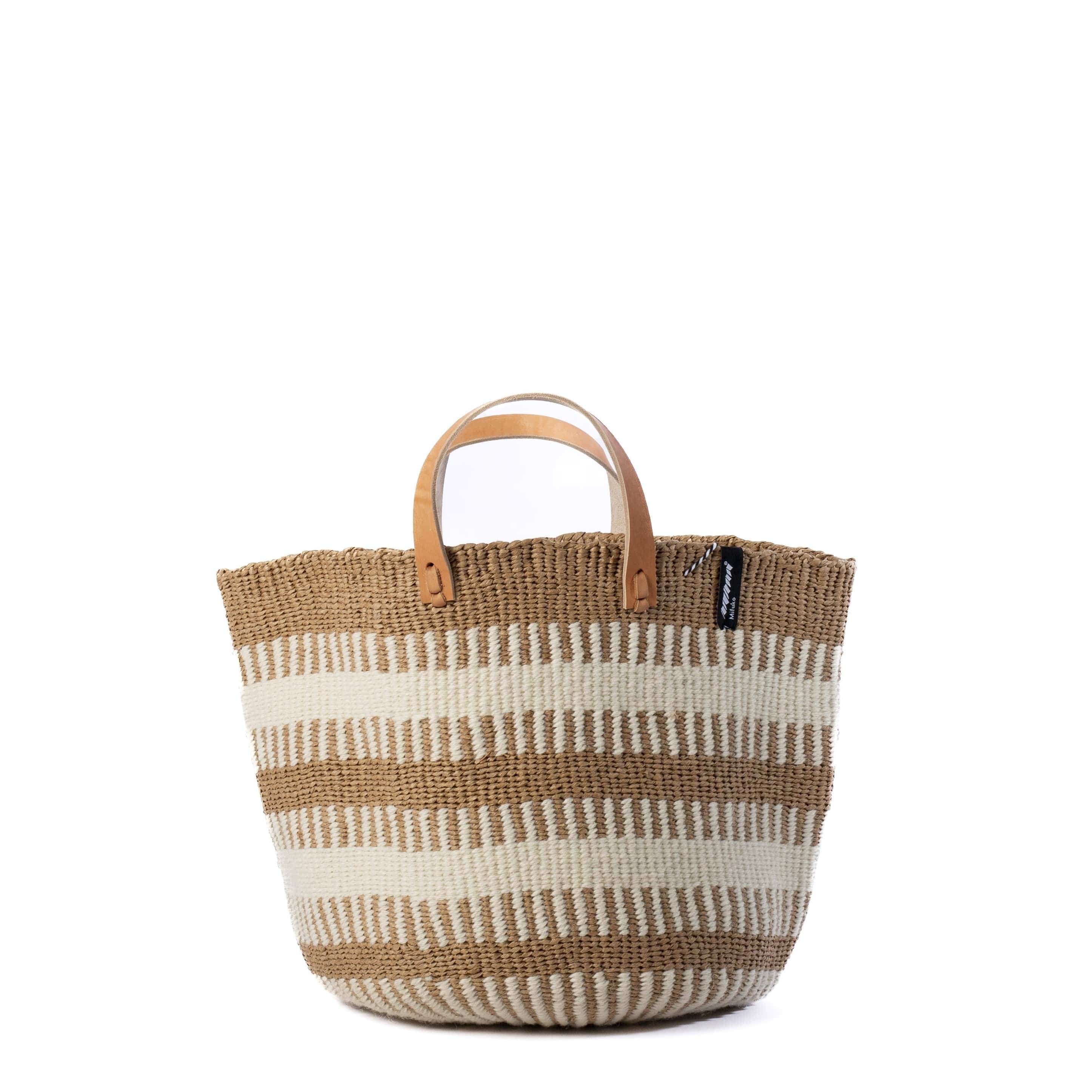 Mifuko Wool and paper Market basket M Pamba market basket | White rib weave M