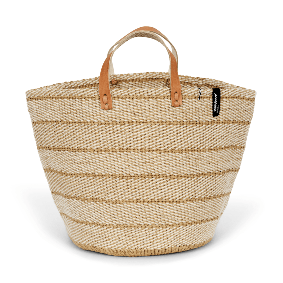 Mifuko Wool and paper Market basket M Pamba market basket | Brown twill weave M
