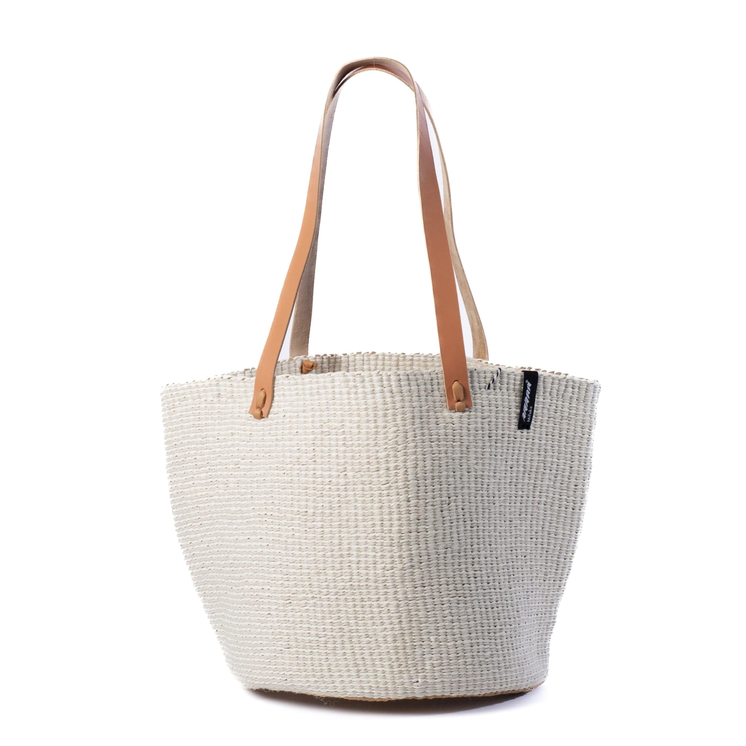 Mifuko Wool and paper Shopper basket M Pamba shopper basket | White plain weave M