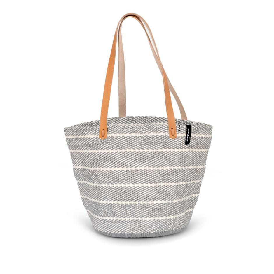 Mifuko Wool and paper Shopper basket Pamba shopper basket | Light grey twill weave M