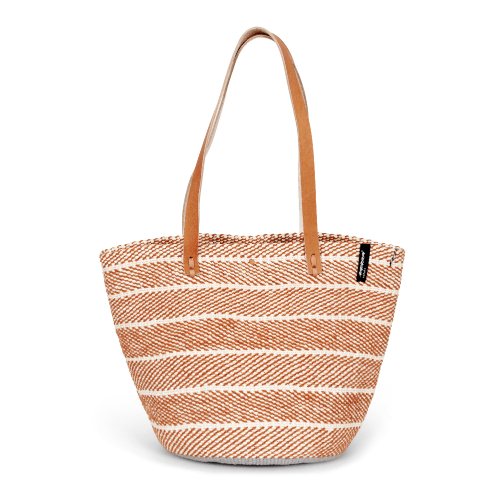 Mifuko Wool and paper Shopper basket Pamba shopper basket | Terracotta twill weave M