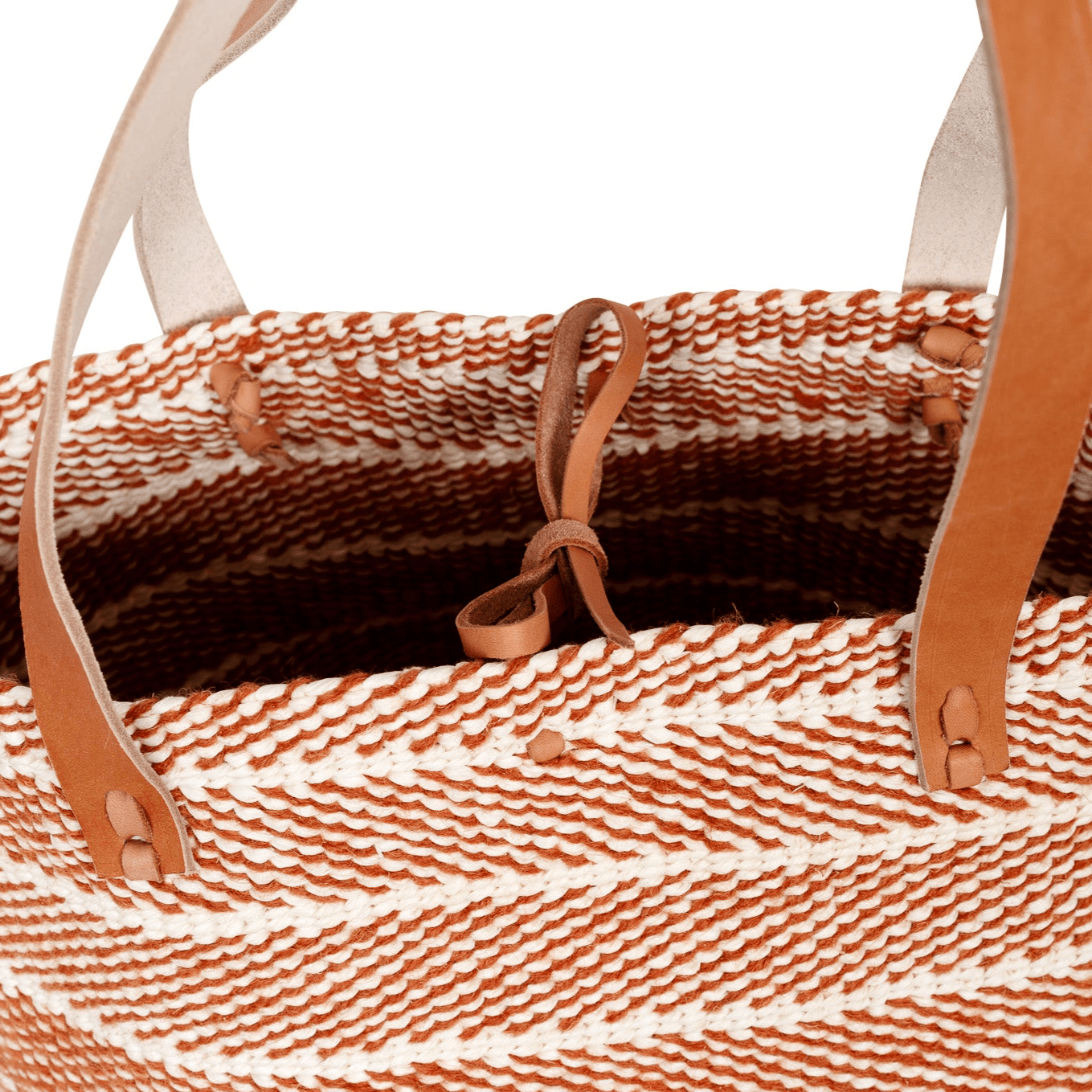 Mifuko Wool and paper Shopper basket Pamba shopper basket | Terracotta twill weave M