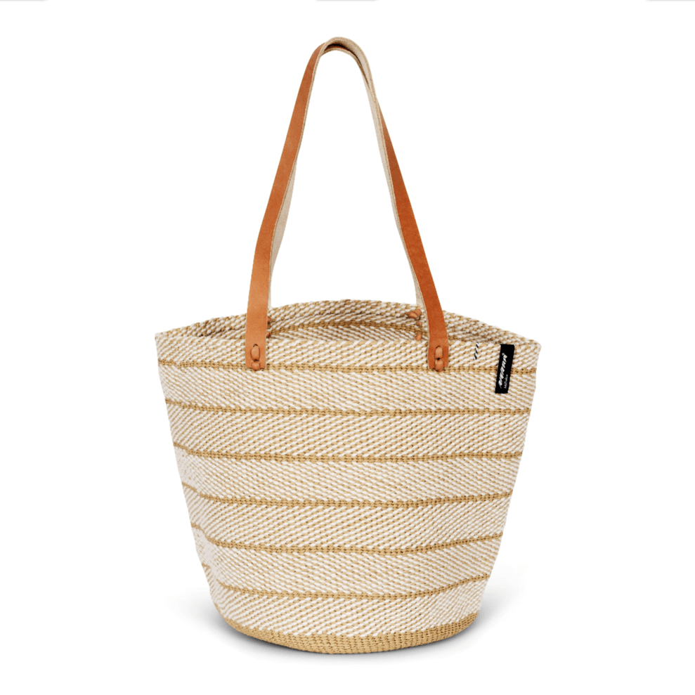 Mifuko Wool and paper Shopper basket Pamba shopper basket | Brown twill weave M