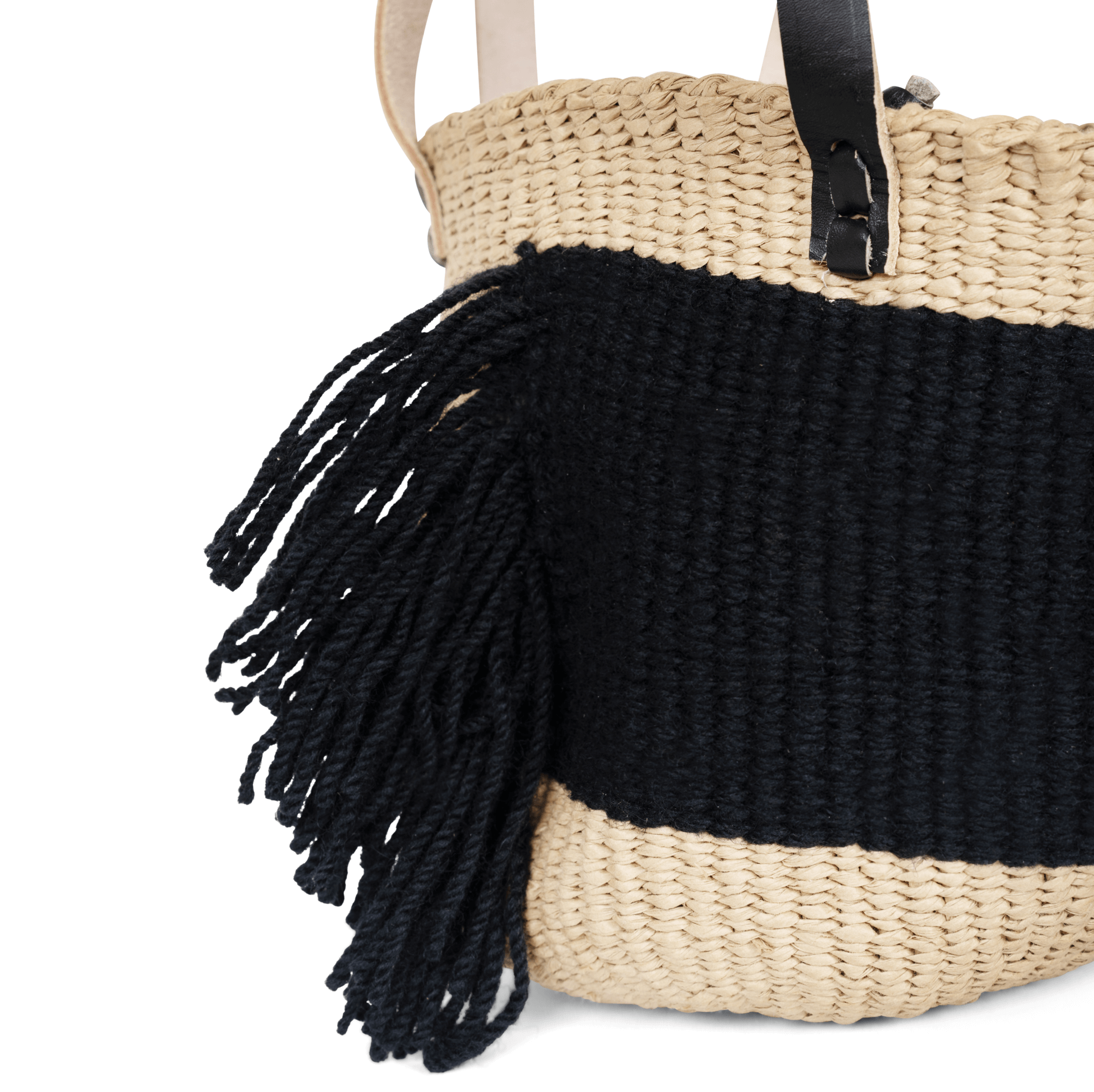 Mifuko Wool and paper Shopper basket XS Pamba shopper basket | Ervin Latimer design black XS