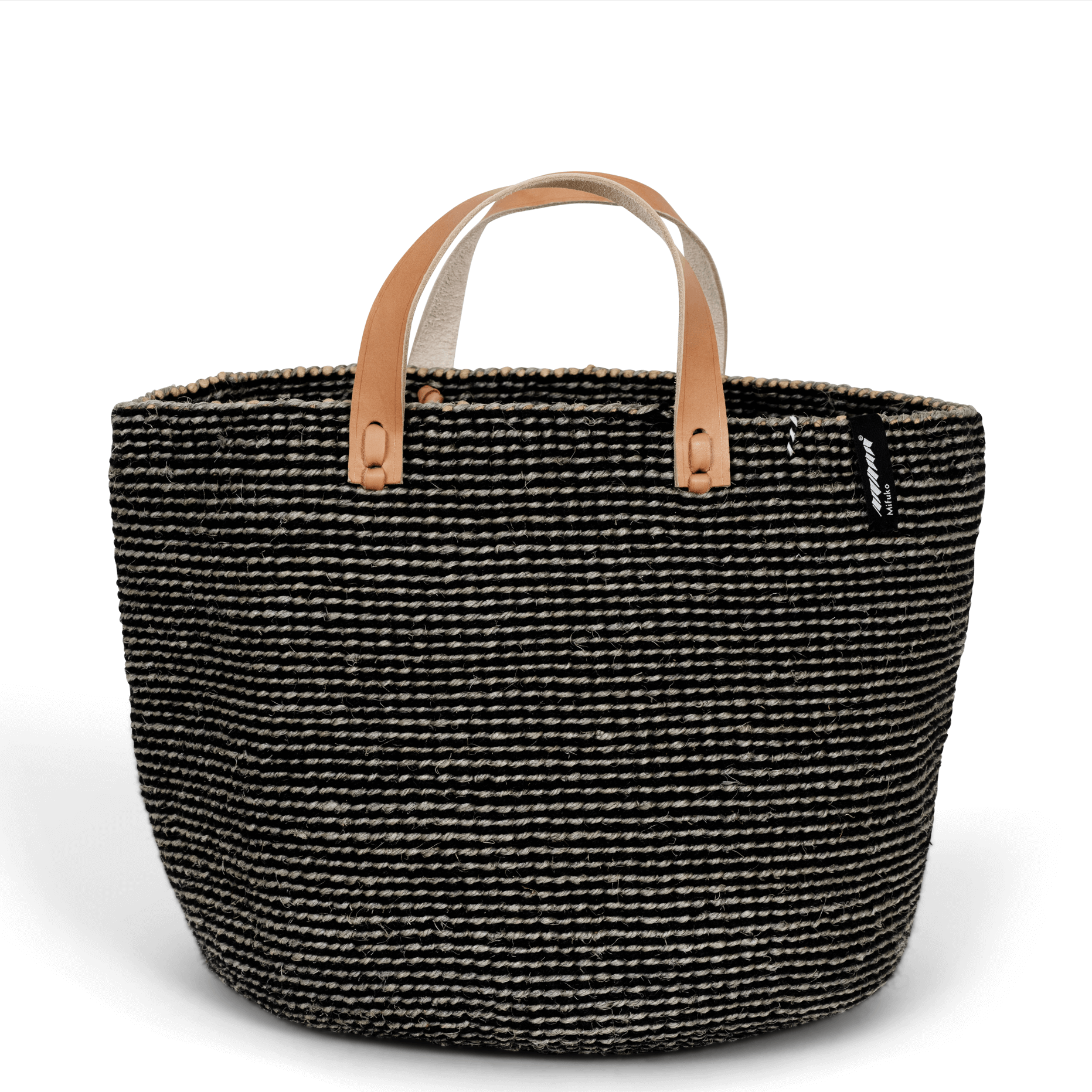 Mifuko Wool, sisal and paper Market basket Pamba market basket | Grey sisal M