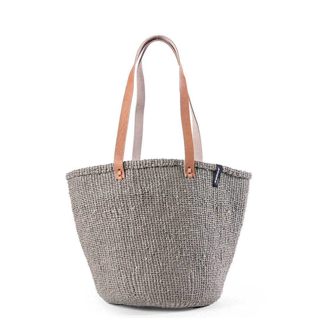 Mifuko Plastic and sisal Shopper basket M Kiondo shopper basket | Warm grey M